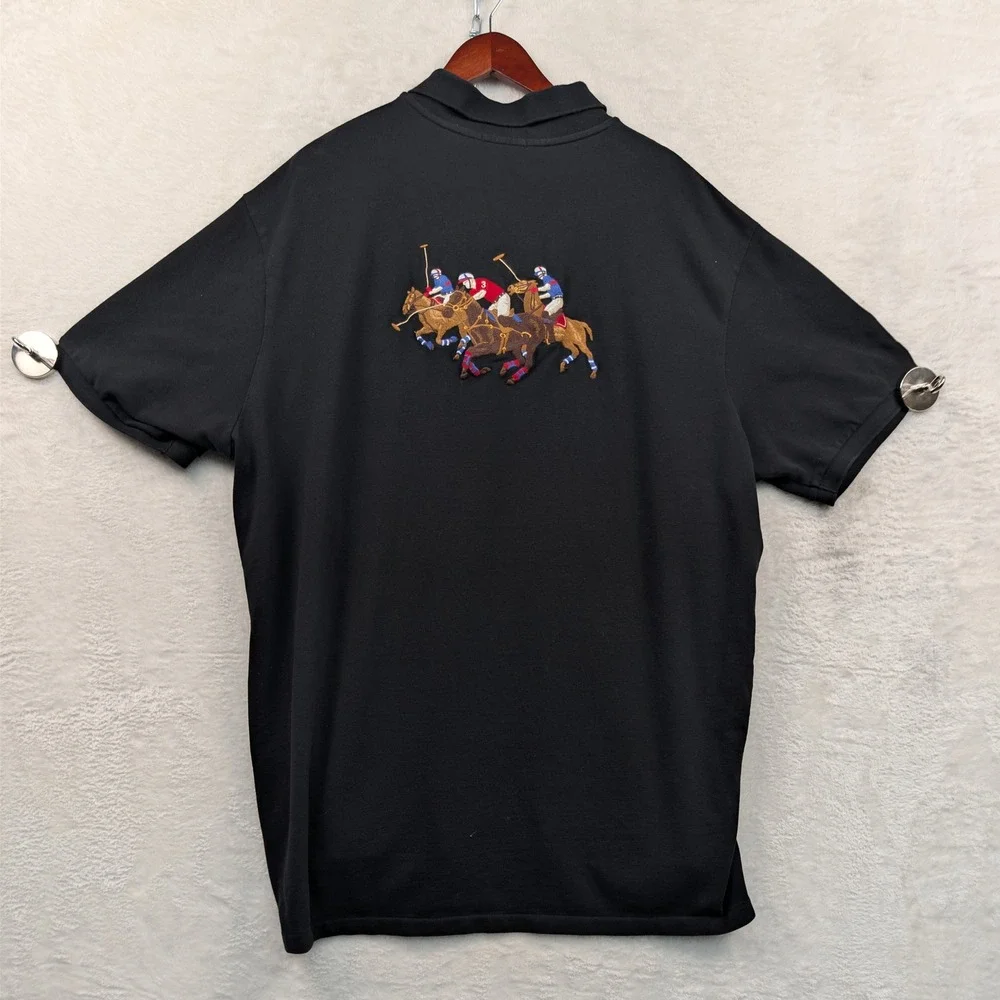 Polo Ralph Lauren Polo Men's 3XB Black Embroidered Crest 3 Big Pony Streetwear